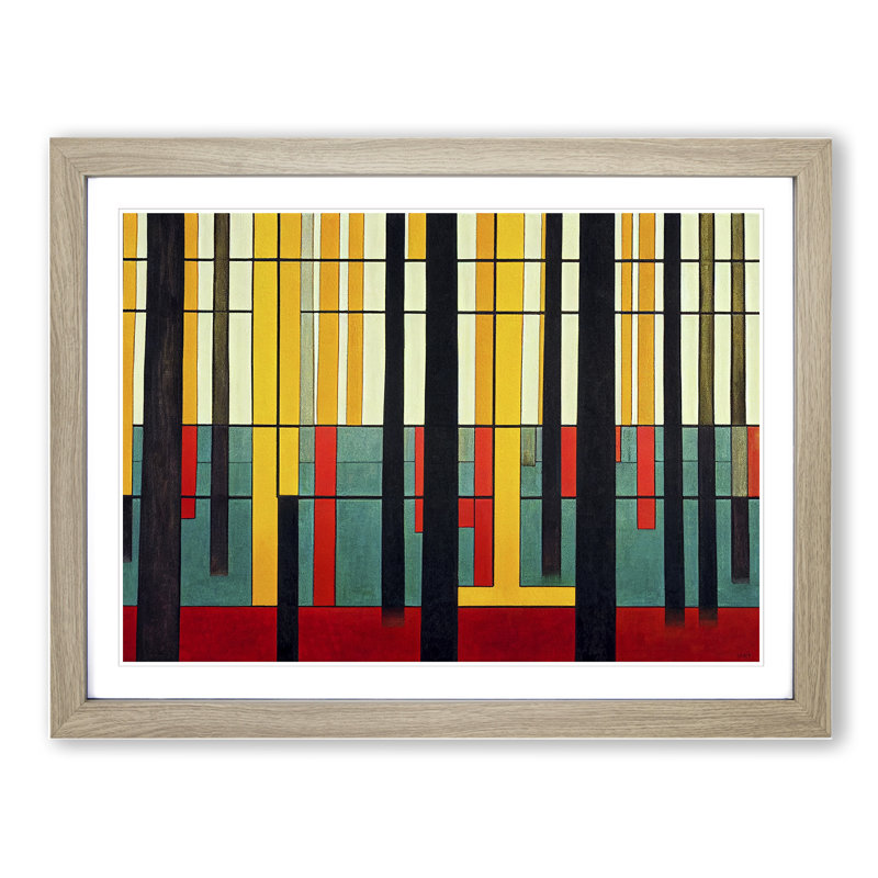 Abstract Spring Forest Vol.1 - Framed Print, 46cm H x 64cm W x 2cm D, Oak