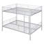 Lit superposé double au-dessus d'un lit double - Structure en fer moderne, chef-d'œuvre pour un coffre-fort élégant avec garde-corps, peu encombrant et guide d'assemblage facile-274889171-274889173
