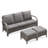 Bobra Patio Rattan Outdoor Wicker Sofa With Ottomans And Cushions-429927343