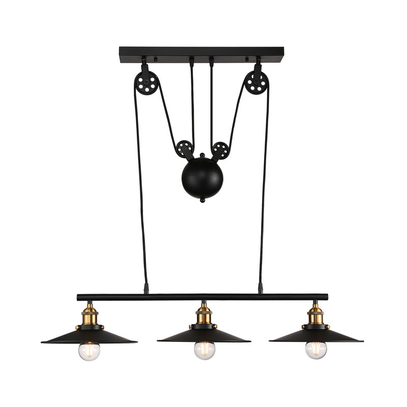 Lustre à 3 lumières pour îlot de cuisine Jaithen
