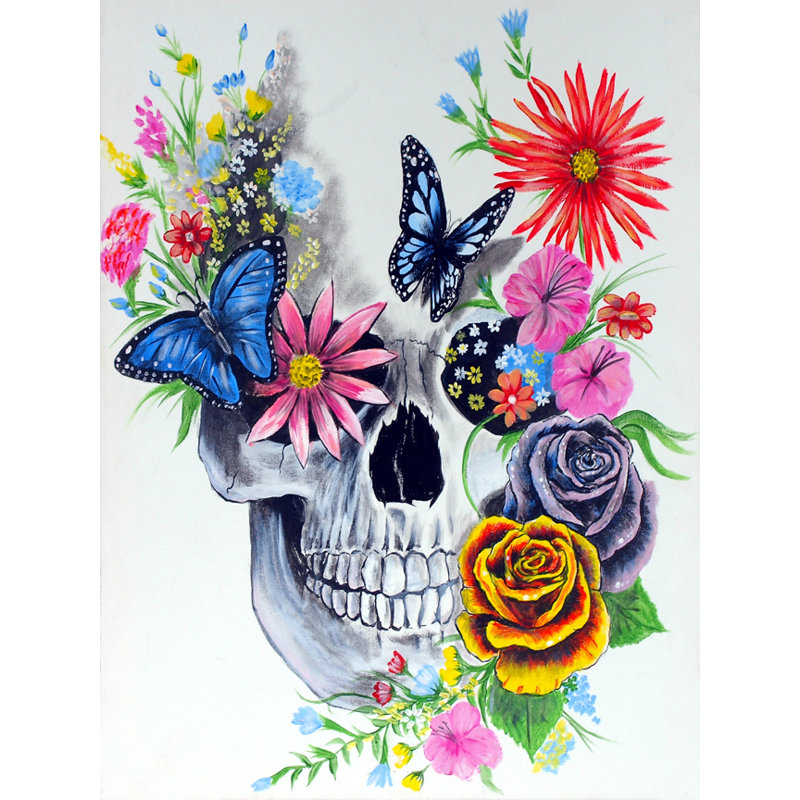 «Sugar Skull» par Ed Capeau - reproduction d'art sur toile, H 32 po x l 24 po x P 1,5 po