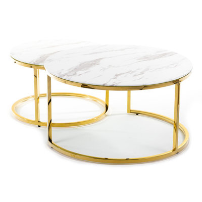 Brixton 2 - Piece Glass Top Living Room Table Set