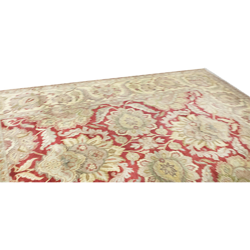 High-Quality Hand-Knotted Red And Gold Area Rug