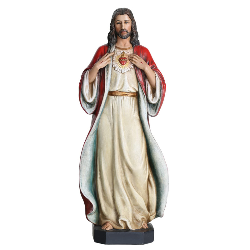 Statue de Jésus-Christ, cadeaux religieux, décoration intérieure inspirante, H 10 po, peint à la main