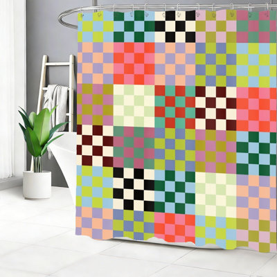 Rideau de douche coloré multicolore 72 x 72 po