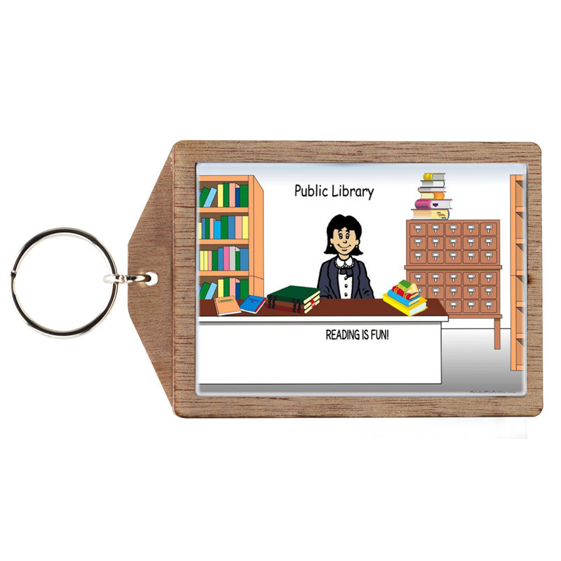 Personalized Librarian - Female Wooden Key Chain, Yes
