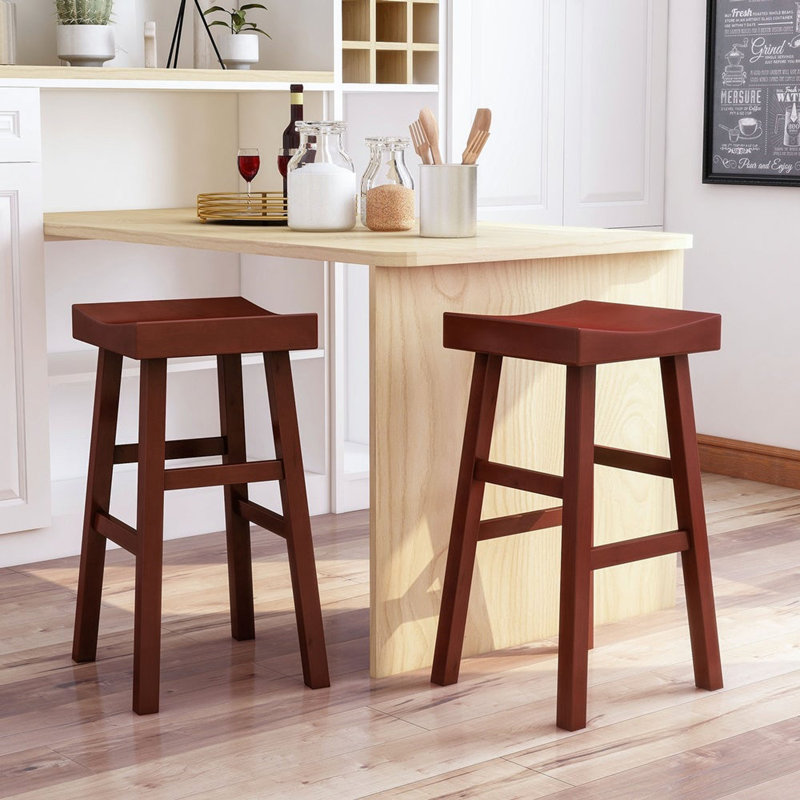 Tabouret de bar et de comptoir Melvyn, Cerise foncée, Tabouret de bar (hauteur du siège de 30,5 po)