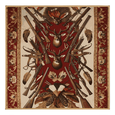 Machine Washable French Brown Area Rug
