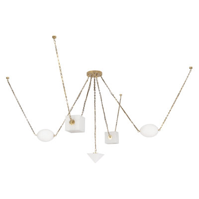 Mineral 5-Light Brass dimmable LED Chandelier