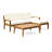 L Shape 3Pcs Acacia Sectional Patio Sofa Set