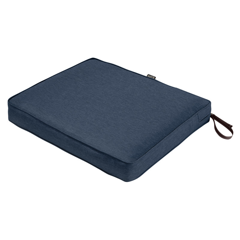 Pina Outdoor Dining Chair Seat Cushion, Heather Indigo Blue, 3" H x 21" W x 19" D