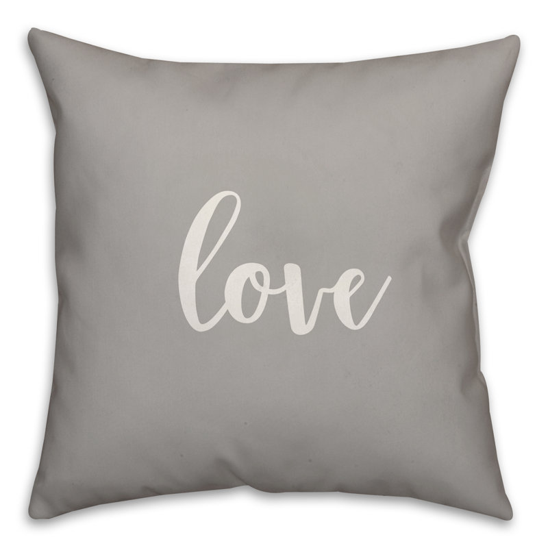  Coussin Love, Gris, Housse de coussin