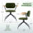 Modern Upholstered Swivel Chair With Solid Wood Arms And Metal Frame-1511688772