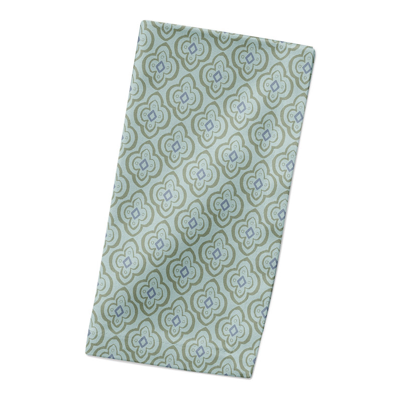 Eliah Cotton Geometric Square Napkin, Blue