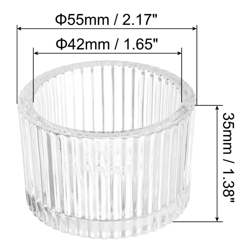 2-Piece White Glass Tealight Candle Holders