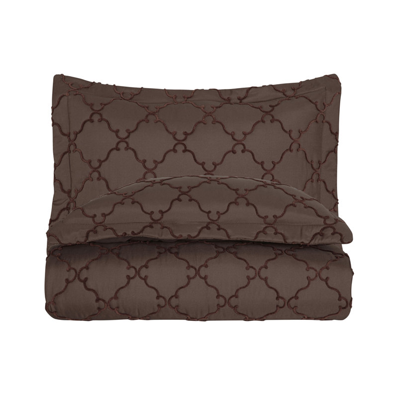 Brown King Microfiber Quilted Bedspread Set with Pillow Shams