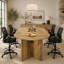 Table de salle à manger ovale spacieuse avec plateau en MDF résistant, idéale pour les cuisines de style campagnard et modernes, design multifonctionnel