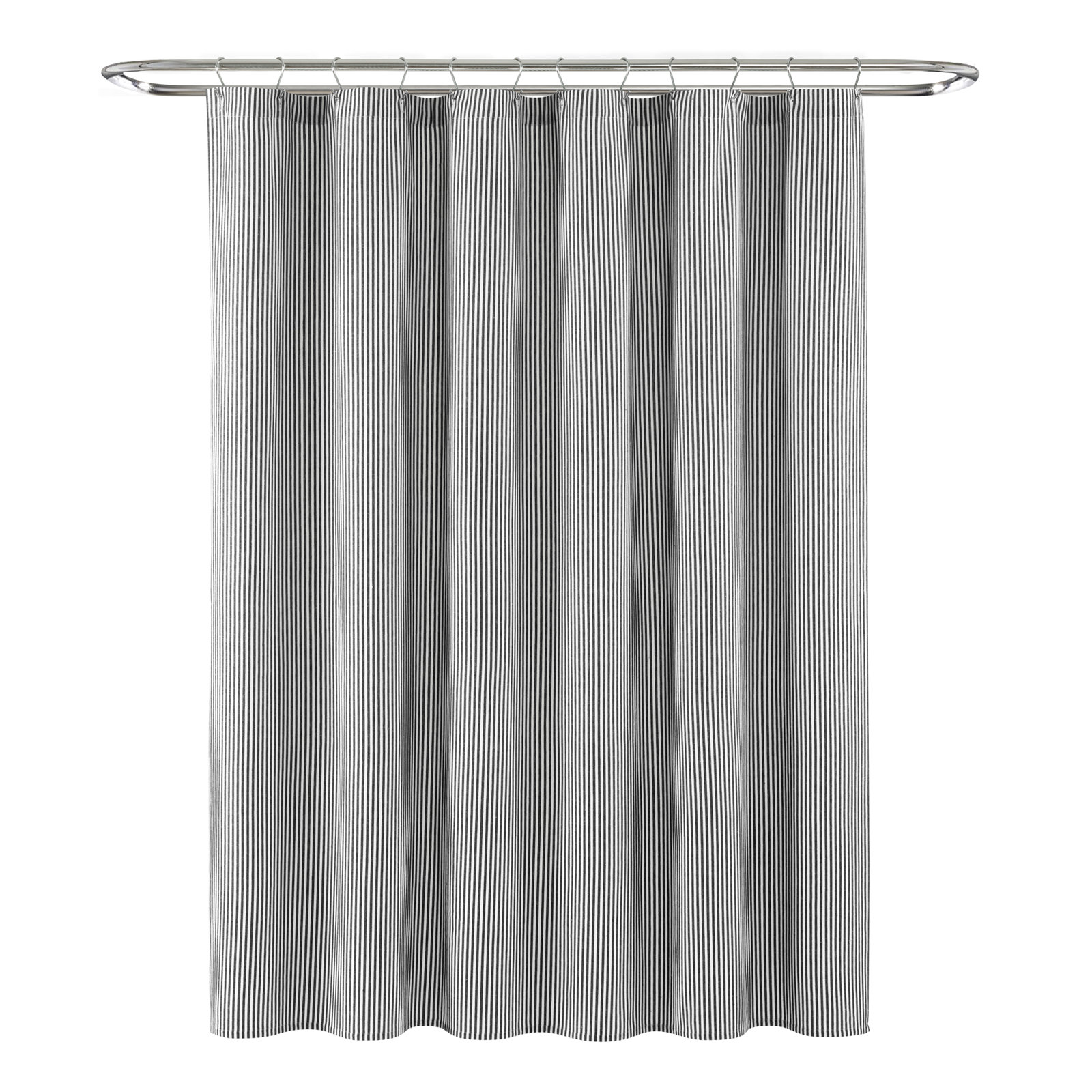 Bruno Striped Shower Curtain, Dark Gray