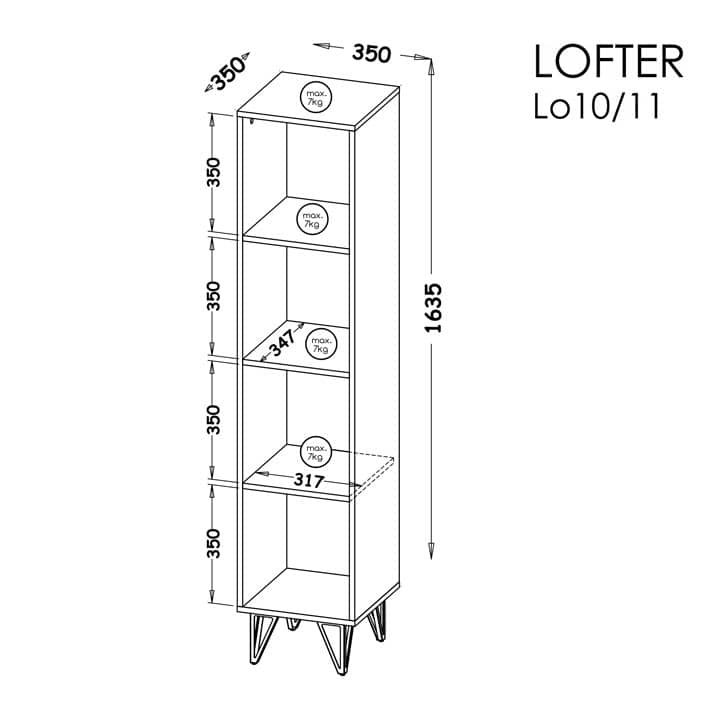 Adau 164 cm H x 35 cm W Standard Bookcase, Oak Wotan