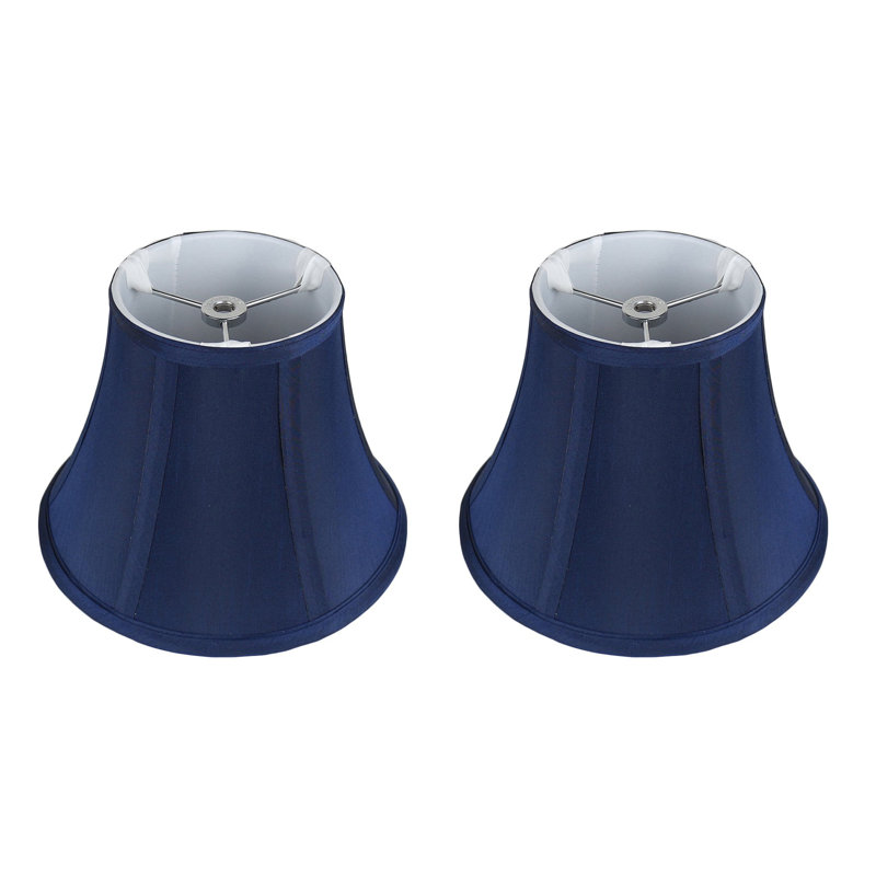 7'' H x 9'' W Silk Bell Lamp Shade, Navy Blue
