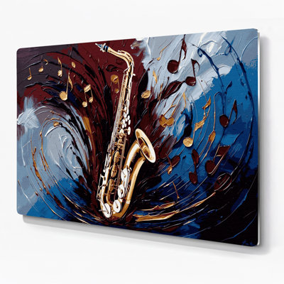 Music Saxophone Brown Metal Wall Art