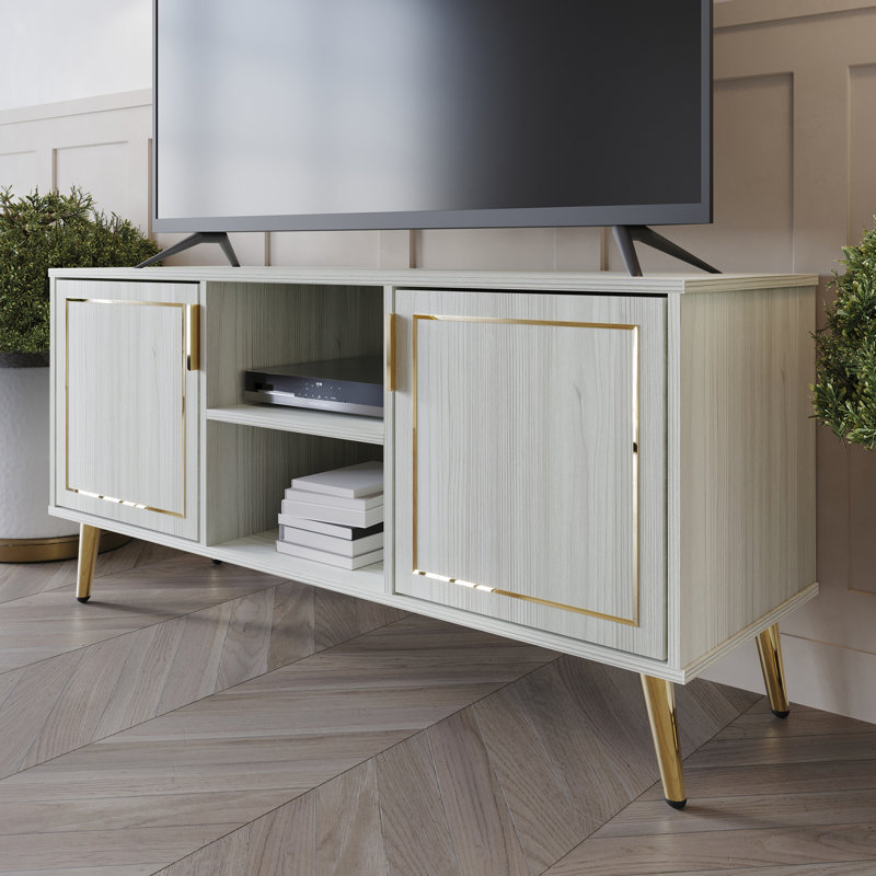 Meuble télé pour téléviseur de 50 po ou moins Tivona, Gris clair
