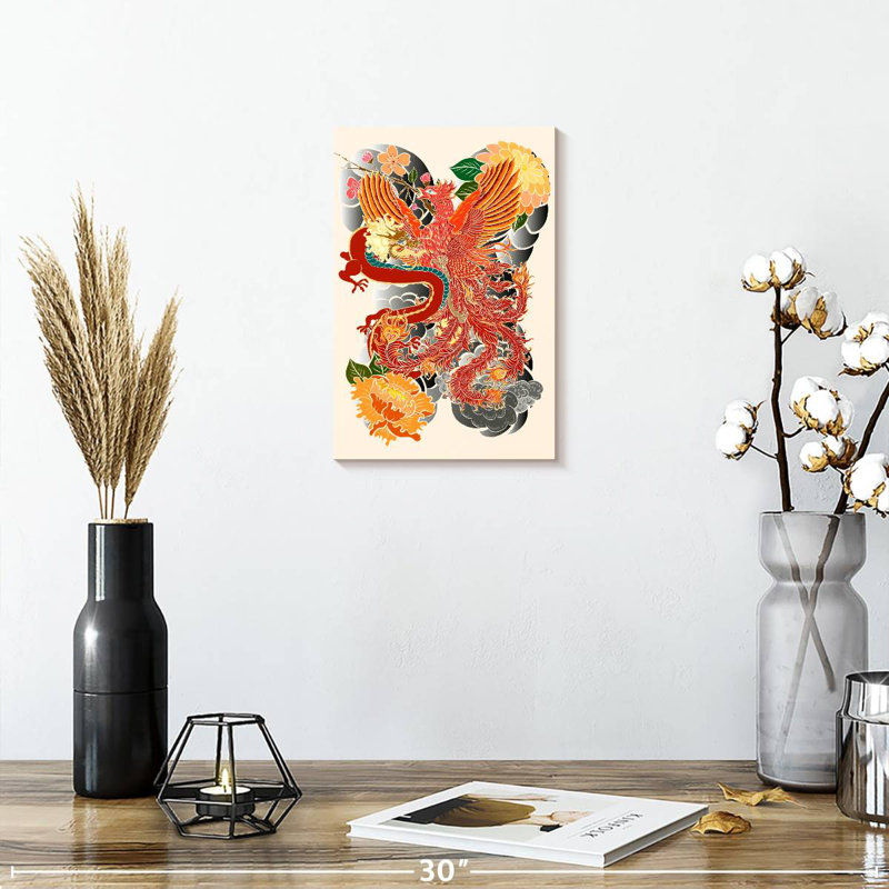 Brampt Dragon And Phoenix, 12" H x 8" W