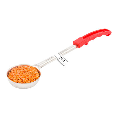 Restaurantware-Met Lux 2 Ounce Portion Ladle, 1 With Red Handle Portion Serving Spoon - Does Not Corrode, Dishwashable, Stainless Steel Portion Control Serving Utensil, Multipurpose