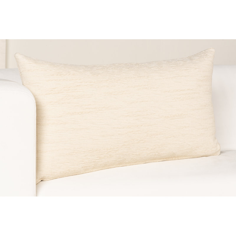 Coussin décoratif, Crème, Polyester, Rectangulaire H 14 po x l 26 po