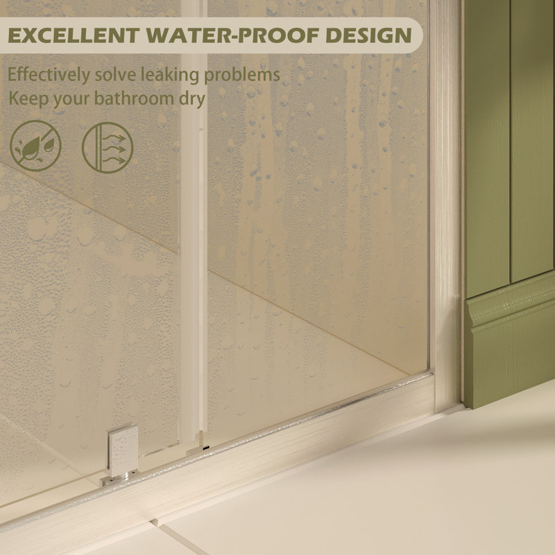 31-33" W X 72" H  H Piovt  Glass Shower Door With 1/4"(6Mm) Clear SGCC Tempered Glass, Brushed Nickel
