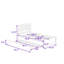 Lit plateforme simple en bois avec lit gigogne simple et tête de lit-1296659240