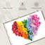Rainbow Floral Heart, reproduction sur toile-18564509