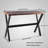 3-Piece Table & Chairs Set,  Bar Dining Cafe Pub Party, Industrial Black Metal & Rustic Brown Wood, X-Leg Rectangular Table, 2 Swivel Adjustable Barstools With Backrest