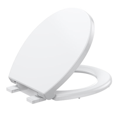 Siège de toilette blanc à devant plat à ouverture rapide et fermeture rapide à ouverture rapide 17 po