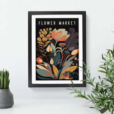 Contemporary Flower Market Exhibition No.7 - Single Picture Frame Print on Wood