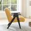 Chaise de lecture jaune avec siège d'appoint à structure en bois et rembourrage chaud-22856981