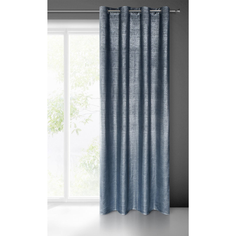 Ajahn Semi Sheer Curtains Single Panel, Marine