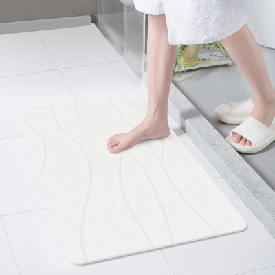 Très grand tapis de bain en pierre, tapis de bain en terre de diatomacées antidérapante 32 po x 20 po, séchage rapide absorbant pour la salle de bain / cuisine, facile à nettoyer
