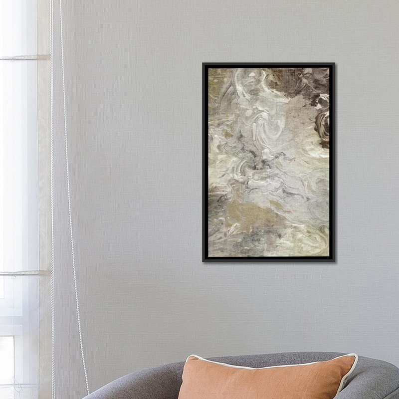 « marbleed line », reproduction sur toile, H 26 po x l 18 po x p 1,5 po, Toile avec cadre noir