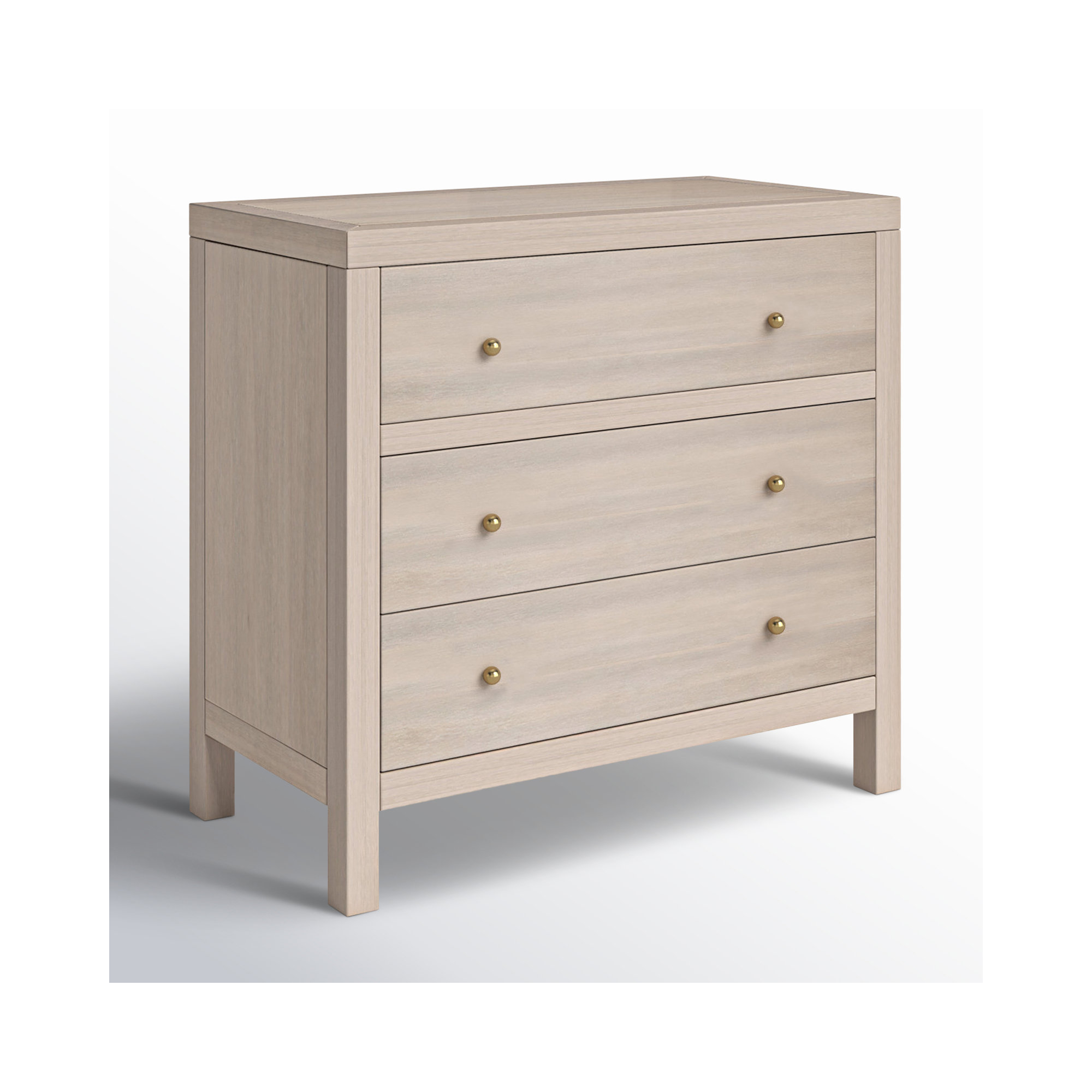 Celine 34" 3-Drawer Nightstand, Antique Taupe