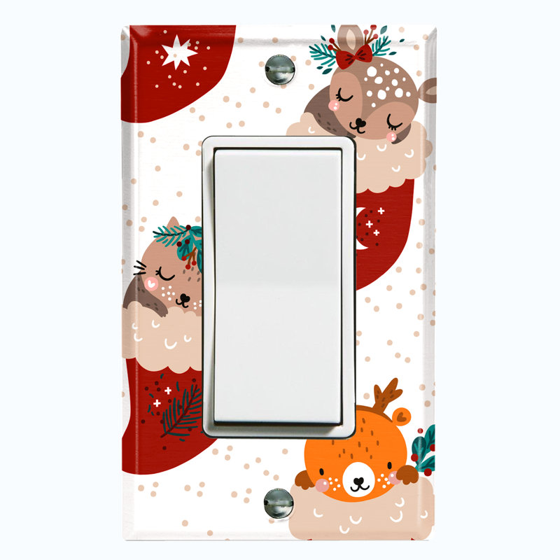 Patterned 1 - Gang Toggle Light Switch Standard Wall Plate