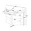 Console demi-lune cannelée de style transitionnel moderne avec tiroir incurvé et 2 tablettes ouvertes pour entrée, salon et couloir.-1296283614