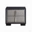 Silver and Black 2-Drawer Nightstand
