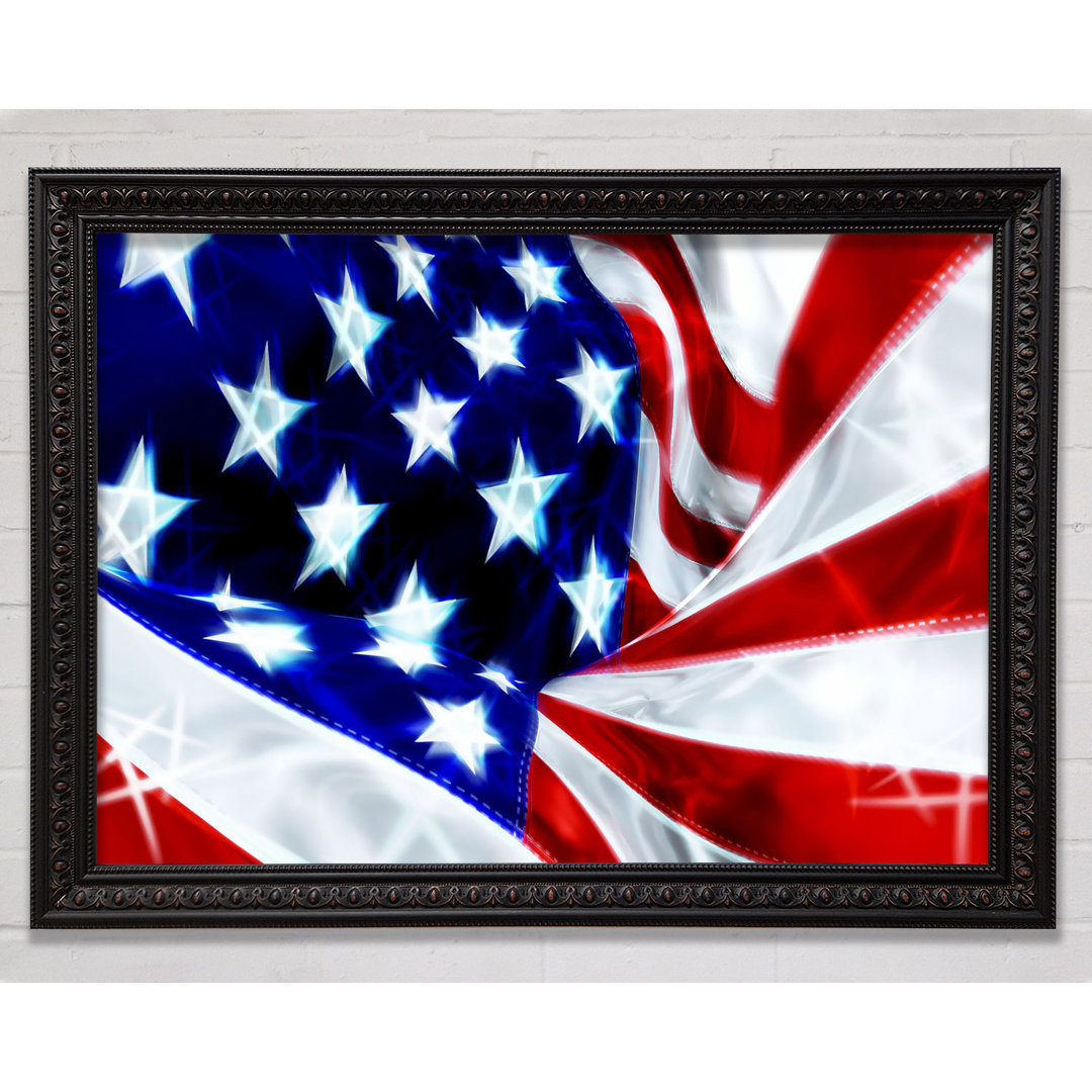 American Stars And Stripes - Einzelner Bilderrahmen Kunstdrucke