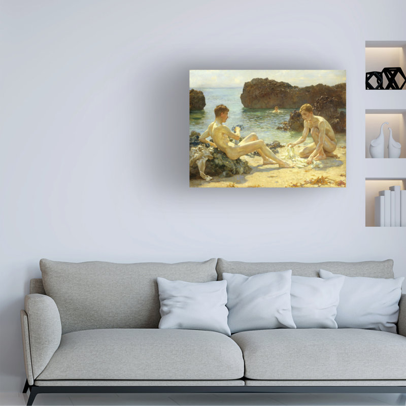 Art sur toile par Henry Scott, Tuke The Sun Bathers, 1927, H 18 po x l 24 po
