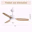 Ventilateur de plafond 46 pouces avec lumières 3 pales ABS 6 vitesses moteur à télécommande pour la chambre à coucher