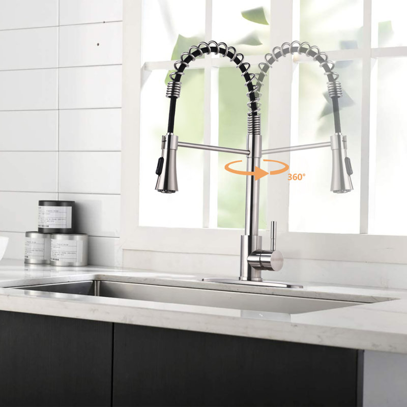 Robinet de cuisine polyvalent à bec rétractable en acier inoxydable pour plus d'efficacité et de style