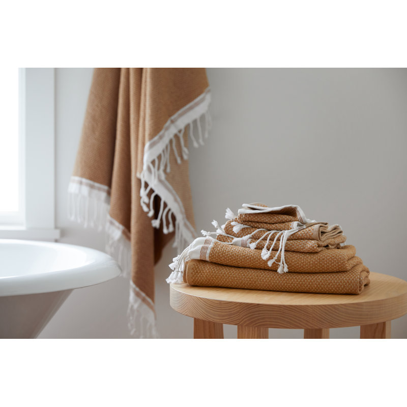 Lake Blue and Sea Spray Stripe Organic Turkish Cotton 6-Piece Towel Set