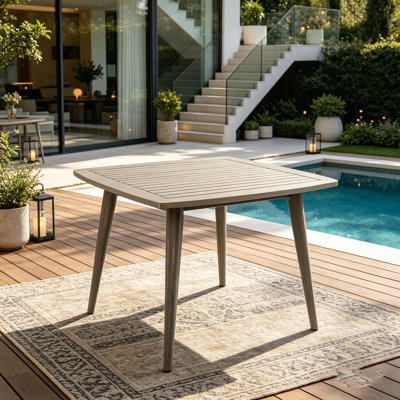 Square Acacia Wood Dining Table