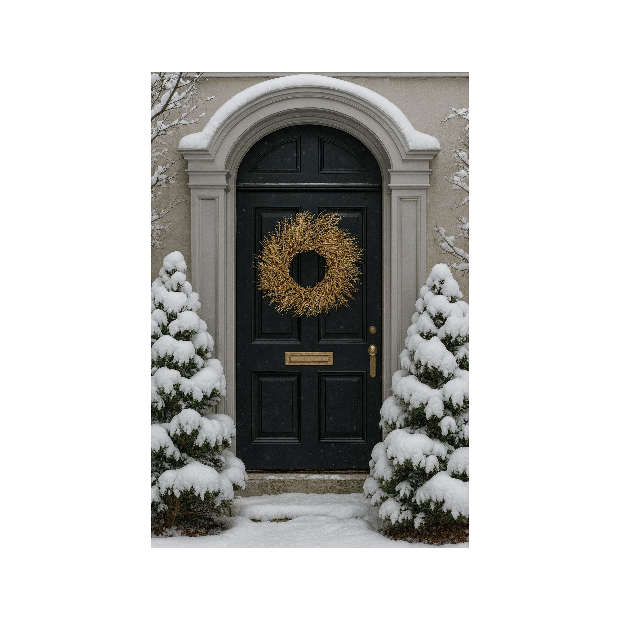 22'' Handcrafted Dried Twig Wreath, Gold